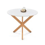 Mesa de Comedor Luxor Blanco y Matiz Natural 105x76.5cm