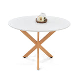 Mesa de Comedor Luxor Blanco y Matiz Natural 120x76.5cm