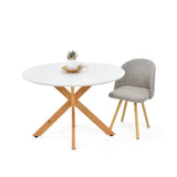 Mesa de Comedor Luxor Blanco y Matiz Natural 120x76.5cm