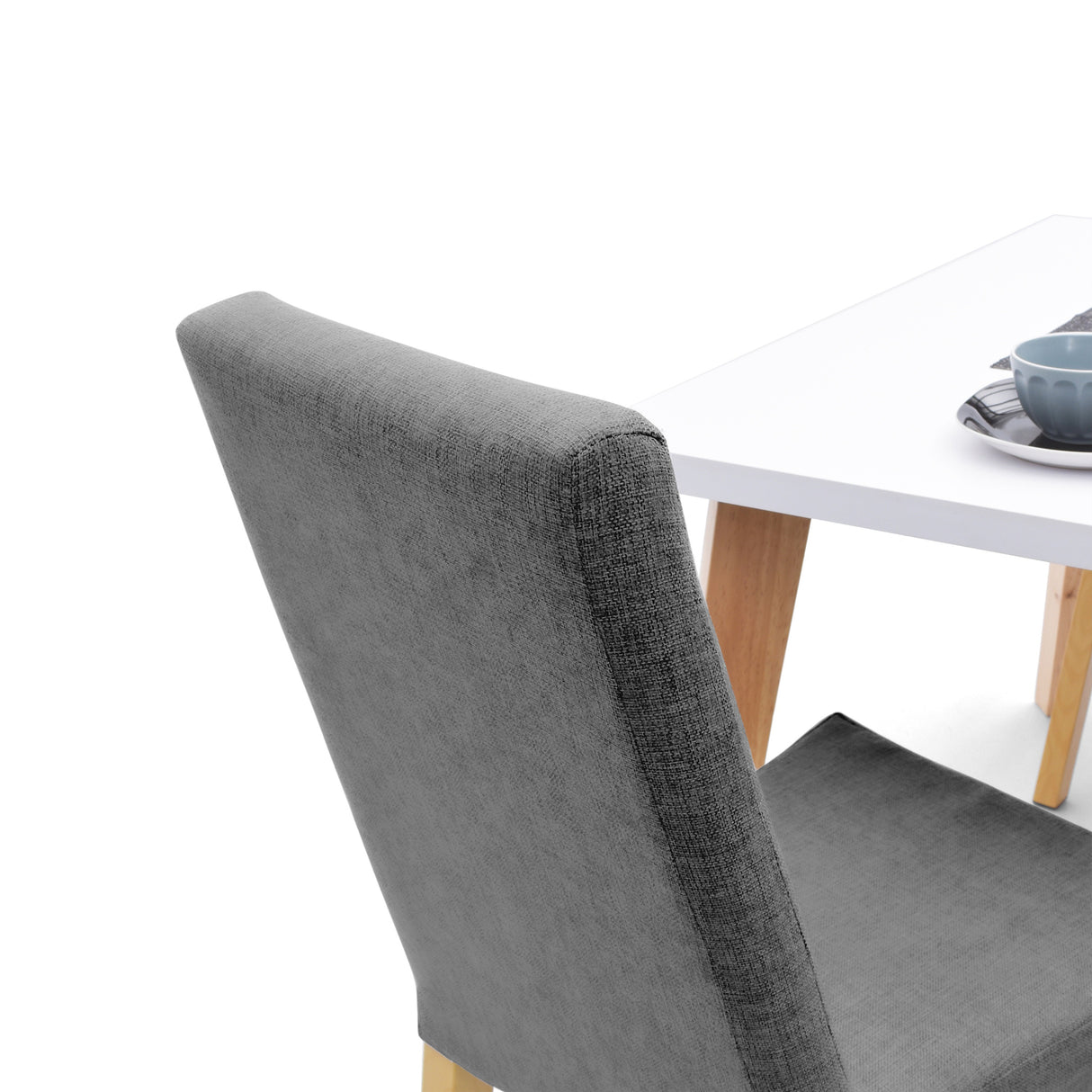 Juego de Comedor Lugo Blanco y Matiz Natural 110x76cm