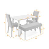 Juego de Comedor Lugo Blanco y Matiz Natural 110x76cm