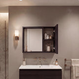 Gabinete de Baño Alessi Wengue 50.5x40.3cm con Una Puerta y con Espejo