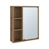 Gabinete de Baño Berkel Fresno Europeo 50x60cm con Una Puerta Cuatro Entrepaños y con Espejo