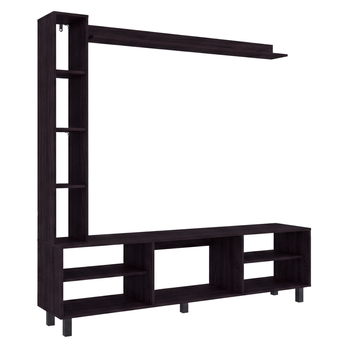 Centro de Entretenimiento Scio Wengue 170x169.1cm para TV Hasta 65" Pulgadas y con Nueve Compartimientos
