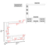 Centro de Entretenimiento Scio Wengue 170x169.1cm para TV Hasta 65" Pulgadas y con Nueve Compartimientos