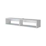 Rack de TV Flotante Blanco 150x26.5cm para TV Hasta 60" Pulgadas y con Dos Compartimientos