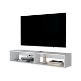 Rack de TV Flotante Blanco 150x26.5cm para TV Hasta 60" Pulgadas y con Dos Compartimientos