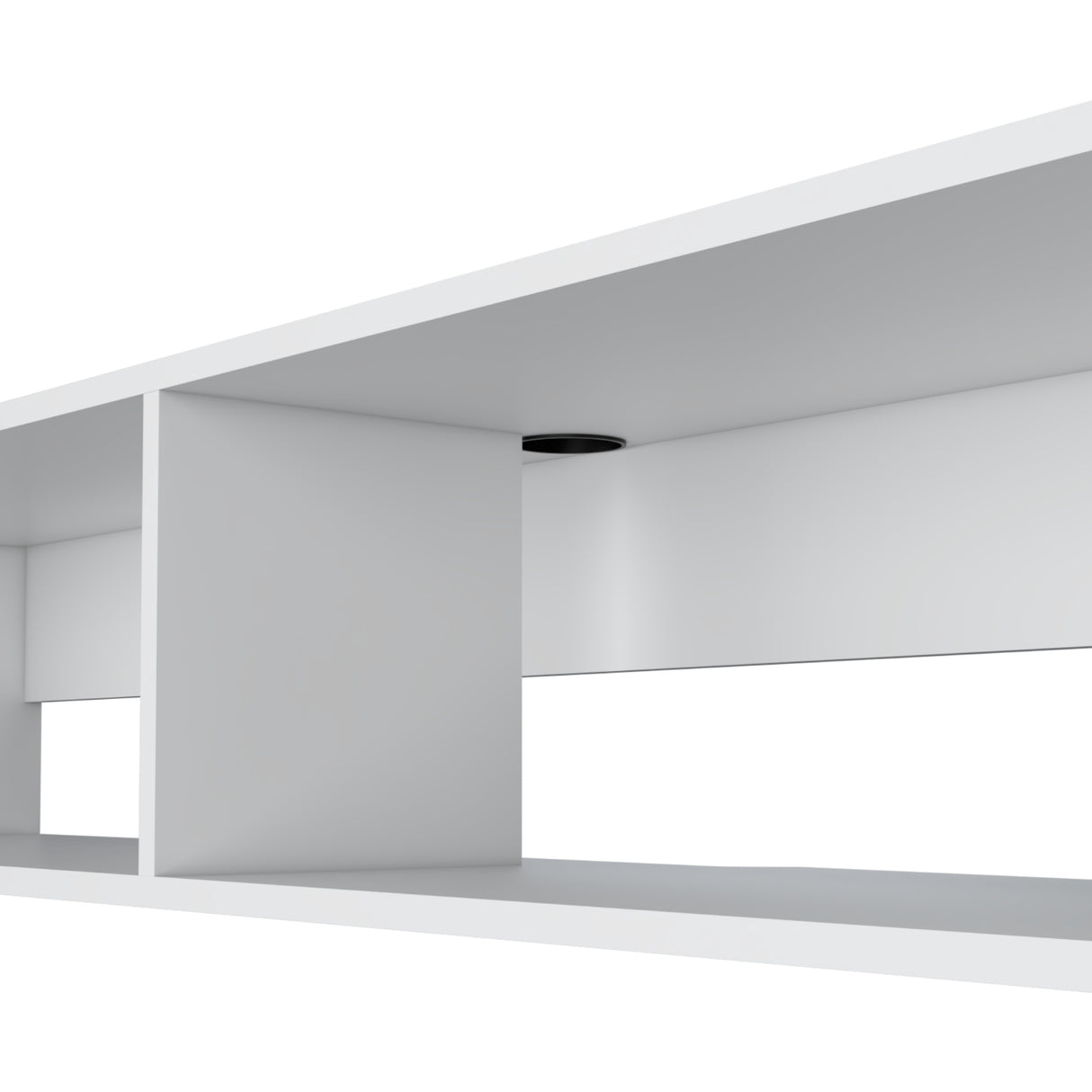 Rack de TV Flotante Blanco 150x26.5cm para TV Hasta 60" Pulgadas y con Dos Compartimientos
