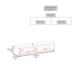 Rack de TV Flotante Blanco 150x26.5cm para TV Hasta 60" Pulgadas y con Dos Compartimientos