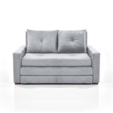 Sofacama Torino Plata y Matiz Caoba 147x87cm de Dos Puestos Reclinable y con Apoya Brazos