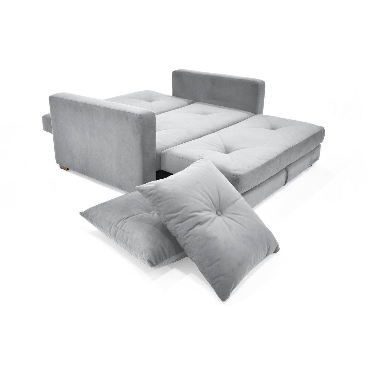 Sofacama Torino Plata y Matiz Caoba 147x87cm de Dos Puestos Reclinable y con Apoya Brazos