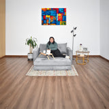 Sofacama Torino Plata y Matiz Caoba 147x87cm de Dos Puestos Reclinable y con Apoya Brazos