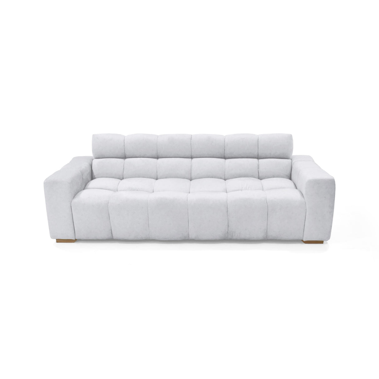 Sofacama Miami Plata y Matiz Natural 228x78cm de Tres Puestos Reclinable y con Apoya Brazos