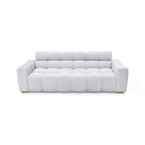 Sofacama Miami Plata y Matiz Natural 228x78cm de Tres Puestos Reclinable y con Apoya Brazos