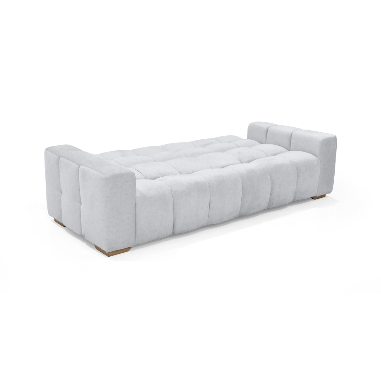 Sofacama Miami Plata y Matiz Natural 228x78cm de Tres Puestos Reclinable y con Apoya Brazos
