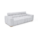 Sofacama Miami Plata y Matiz Natural 228x78cm de Tres Puestos Reclinable y con Apoya Brazos