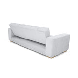 Sofacama Miami Plata y Matiz Natural 228x78cm de Tres Puestos Reclinable y con Apoya Brazos