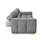 Sofacama Miami Gris y Matiz Natural 228x78cm de Tres Puestos Reclinable y con Apoya Brazos