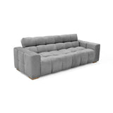 Sofacama Miami Gris y Matiz Natural 228x78cm de Tres Puestos Reclinable y con Apoya Brazos