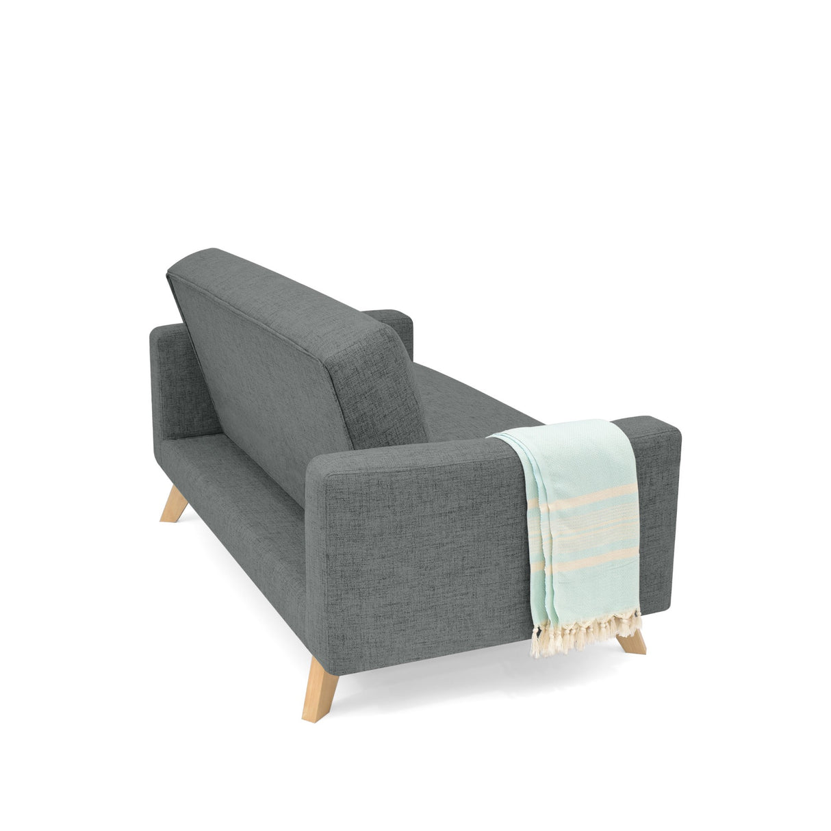 Sofá Barza Gris y Matiz Natural 150x82cm de Dos Puestos y con Apoya Brazos
