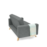 Sofá Barza Gris y Matiz Natural 150x82cm de Dos Puestos y con Apoya Brazos