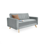 Sofá Baru Plata y Matiz Natural 150x82cm de Dos Puestos y con Apoya Brazos