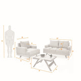 Sala Lisboa Plata y Matiz Natural 137x84cm de Tres Puestos y con Apoya Brazos