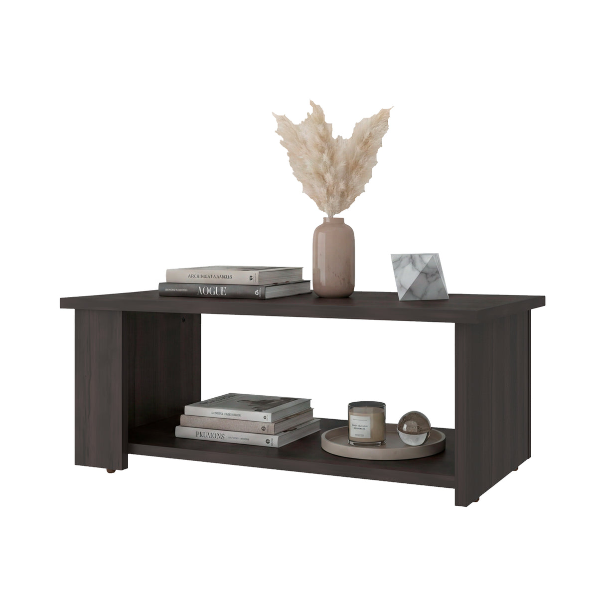 Mesa de Centro Dago Nogal 59.8x24cm Rectangular con Compartimiento
