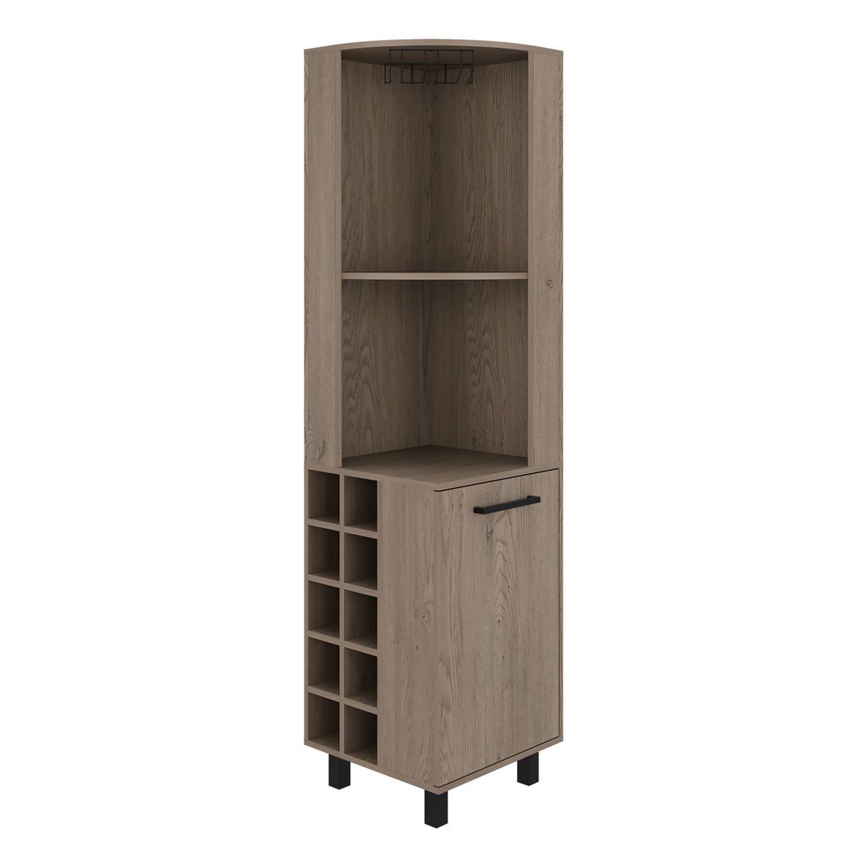 Bar Esquinero Kaia Cannolo 45x180cm con Doce Compartimientos y con Diez Portabotellas