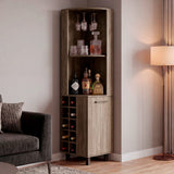 Bar Esquinero Kaia Cannolo 45x180cm con Doce Compartimientos y con Diez Portabotellas