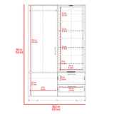 Closet Seville Milan y Plomo 106.6x180cm con Una Puerta y con Espejo