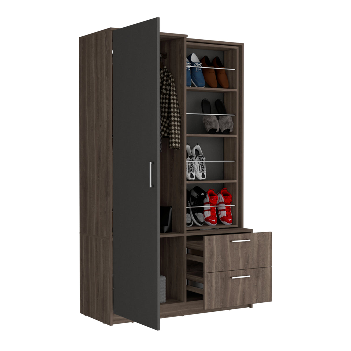 Closet Seville Milan y Plomo 106.6x180cm con Una Puerta y con Espejo