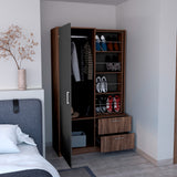 Closet Seville Milan y Plomo 106.6x180cm con Una Puerta y con Espejo