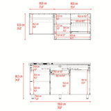 Cocina Orquidea Blanco Positano 150x210cm con Mesón de Acero Inoxidable Lado Derecho y sin Estufa