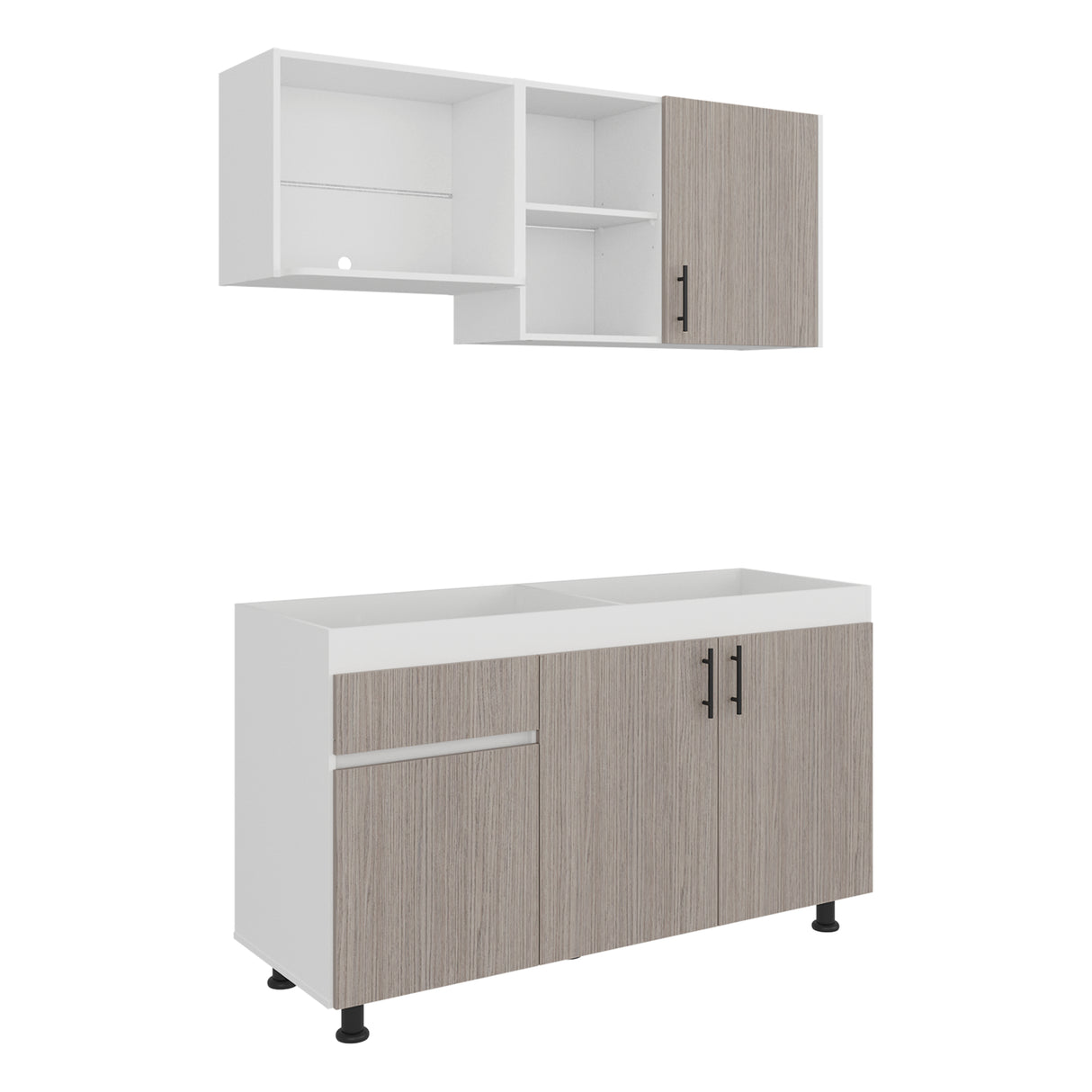 Cocina Ladson Blanco Positano 150x210cm para Mesón Derechosin Mesón y sin Estufa