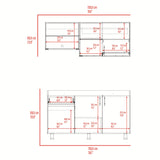 Cocina Ladson Blanco Positano 150x210cm para Mesón Derechosin Mesón y sin Estufa