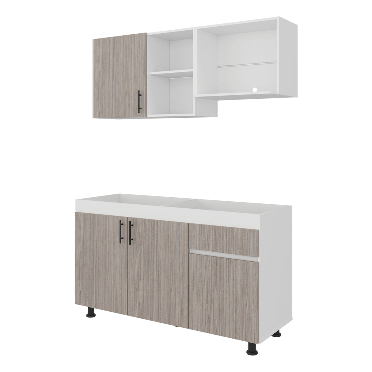Cocina Ladson Blanco Positano 150x210cm para Mesón Izquierdo sin Mesón y sin Estufa