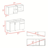 Cocina Ladson Blanco Positano 150x210cm para Mesón Izquierdo sin Mesón y sin Estufa