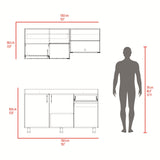 Cocina Ladson Blanco Positano 150x210cm para Mesón Izquierdo sin Mesón y sin Estufa
