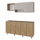 Cocina Frank Fresno Europeo y Capri 180x200cm para Mesón Derecho sin Mesón y sin Estufa