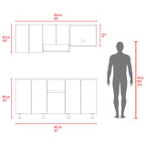 Cocina Frank Fresno Europeo y Capri 180x200cm para Mesón Izquierdo sin Mesón y sin Estufa