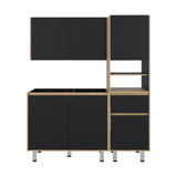Cocina Dali Fresno y Wengue 150.2x180.5cm para Mesón Izquierdo sin Mesón y sin Estufa