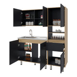 Cocina Dali Fresno y Wengue 150.2x180.5cm para Mesón Izquierdo sin Mesón y sin Estufa
