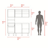 Cocina Dali Fresno y Wengue 150.2x180.5cm para Mesón Derecho sin Mesón y sin Estufa