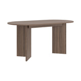 Mesa de Comedor Ted Avellana 156x74.6cm Ovalado de Doble Pedestal Cuatro Puestos sin Sillas