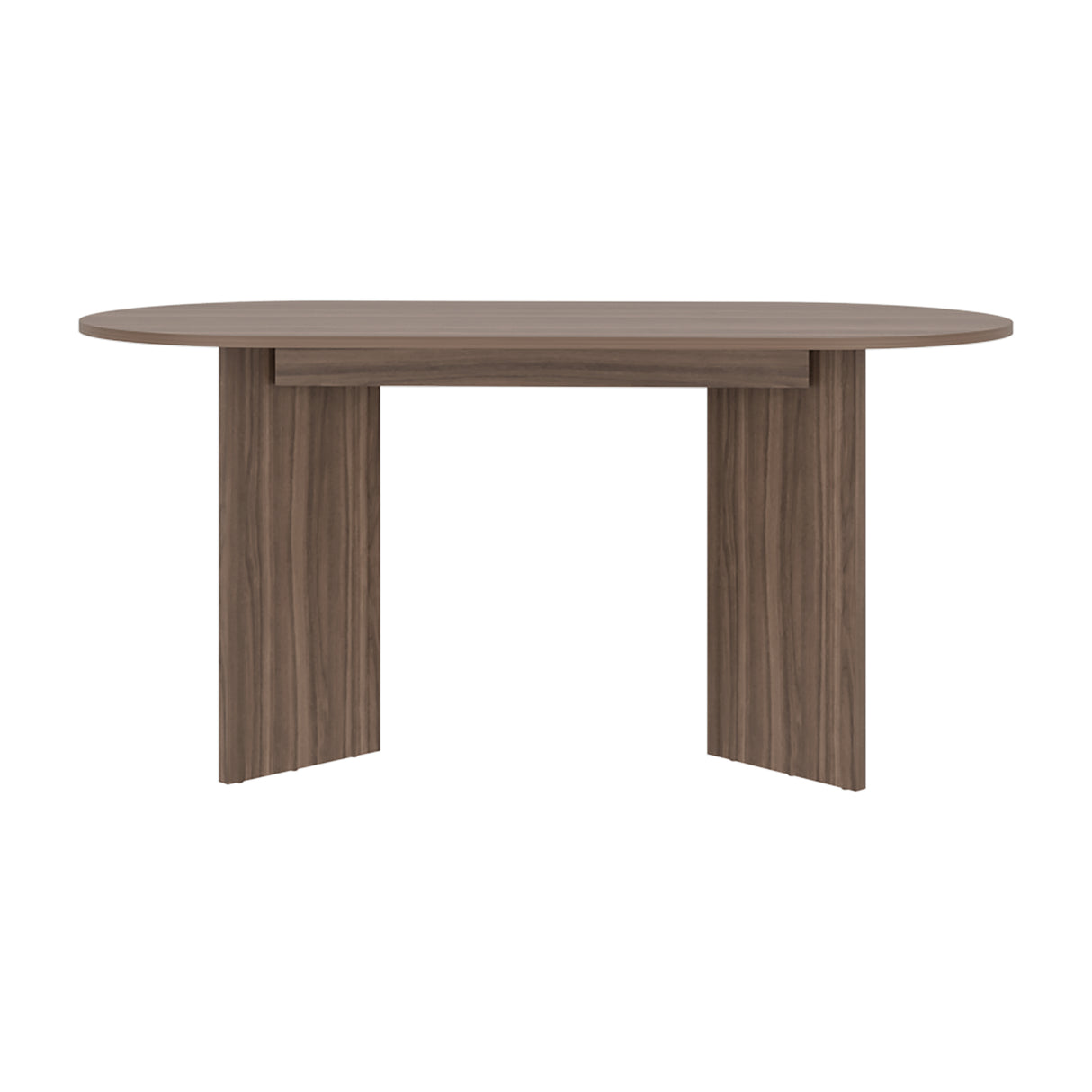 Mesa de Comedor Ted Avellana 156x74.6cm Ovalado de Doble Pedestal Cuatro Puestos sin Sillas