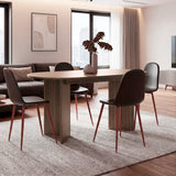 Mesa de Comedor Ted Avellana 156x74.6cm Ovalado de Doble Pedestal Cuatro Puestos sin Sillas