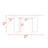 Mesa de Comedor Ted Avellana 156x74.6cm Ovalado de Doble Pedestal Cuatro Puestos sin Sillas