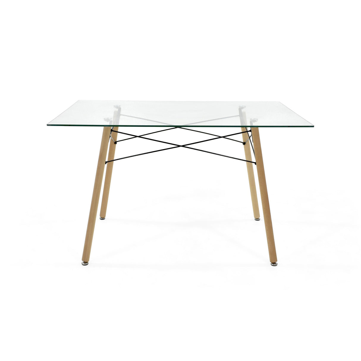 Juego de comedor Belfast Blanco y Matiz Natural 120x72cm Rectangular de Patas Cuatro Puestos con Cuatro Sillas