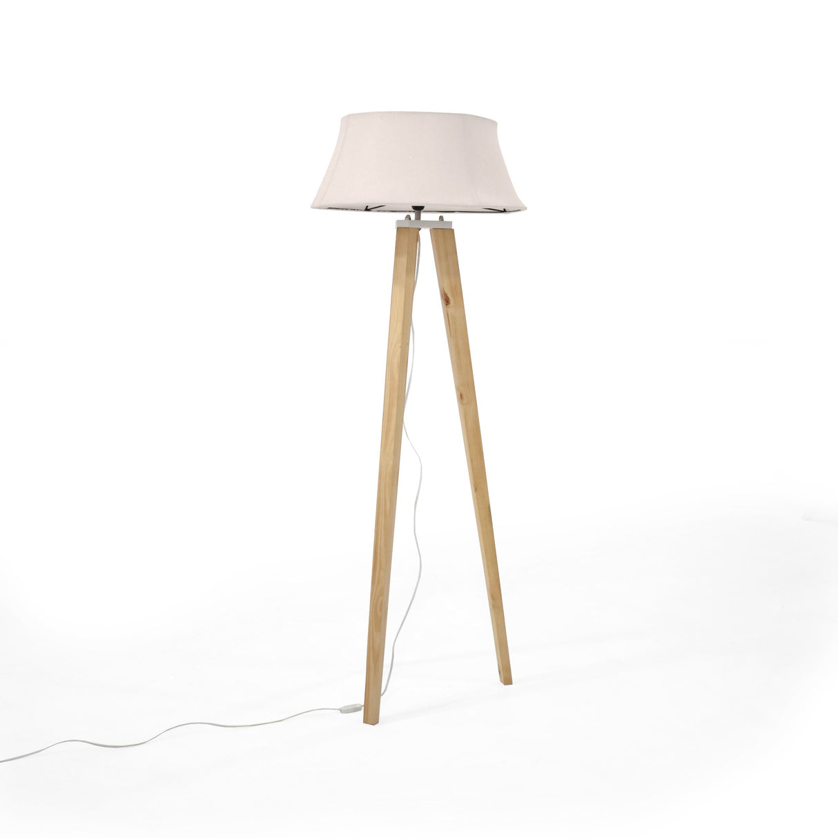 Lámpara de Piso Reims Beige y Matiz Natural 55x155cm para una Bombilla LED sin Bombilla